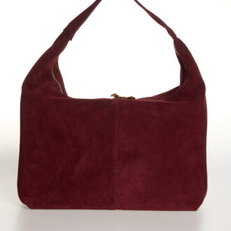 Bordo Yumuşak Dokulu Büyük Süet Çanta